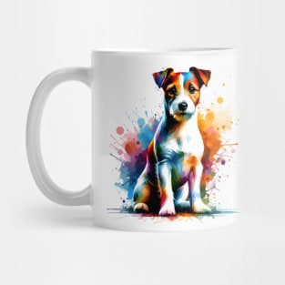 Russell Terrier in Colorful Abstract Splash Art Mug